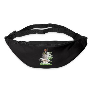 Funny Sayings Literature Book Writing Raccoon - Bum bag - black - Front