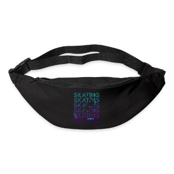 Schlittschuhlaufen Skater Skate Retro - Gürteltasche - Schwarz - Vorne