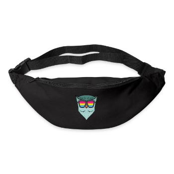 Pansexuell Eule - Eule mit Brille - Gürteltasche - Schwarz - Vorne