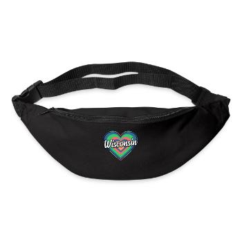 Buntes Herz geschenk Wisconsins - Gürteltasche - Schwarz - Vorne