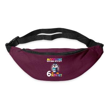 Kindergeburtstag Ich Bin Jetzt 6 Jahre - Gürteltasche - Burgunderrot - Vorne