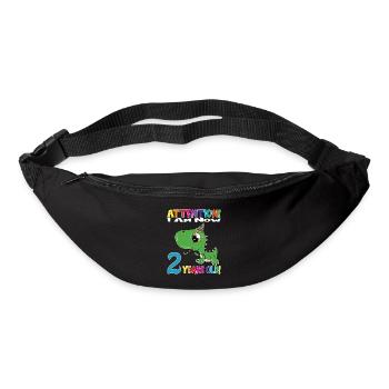 Dino Boy Attention I Am Now 2 Years Old - Bum bag - black - Front