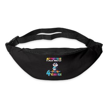 Penguin Anniversaire J’ai maintenant 4 ans - Sac banane - noir - Devant