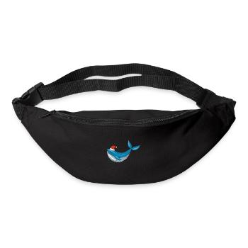 Vilaine baleine de Noël - Sac banane - noir - Devant