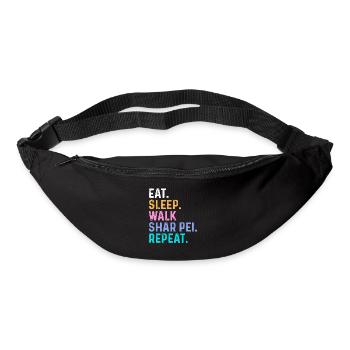 Eat Sleep Walk Shar Pei Repeat - Bum bag - black - Front