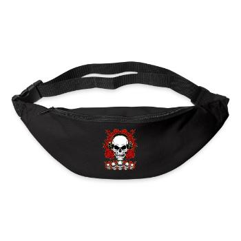 Human Skull listening to da Music on headphones - Bum bag - black - Front