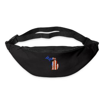 Michigan Home Us drapeau cadeau - Sac banane - noir - Devant