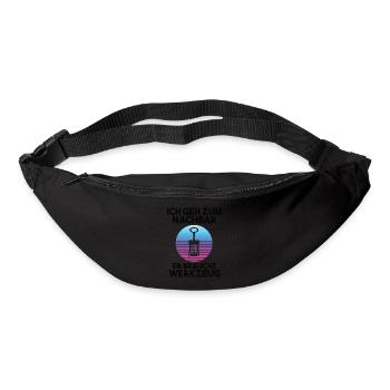 Ich geh zum Nachbarn er braucht Werkzeug - Gürteltasche - Schwarz - Vorne
