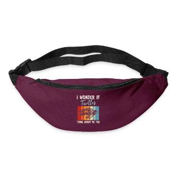 I Wonder If Turtles Think About Me Too Funny Sea T - Bum bag - burgundy - Front
