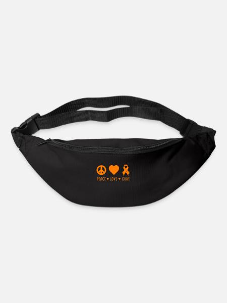 Peace Love Cure MS Awareness Orange Ribbon - Gürteltasche - Schwarz