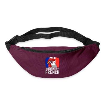 France Drapeau France Paris Marseille Français - Sac banane - bordeaux  - Devant