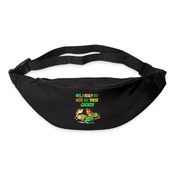 Ich Brauche Alle Geckos Reptile Dragon Lover Pet - Gürteltasche - Schwarz - Vorne