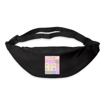 Danish Pastel Aesthetic Retro Flower Pattern - Bum bag - black - Front