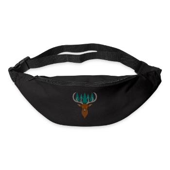 Red deer antlers with deer antlers - Bum bag - black - Front