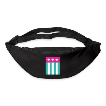 Stars and Stripes Flag Pink Green - Bum bag - black - Front