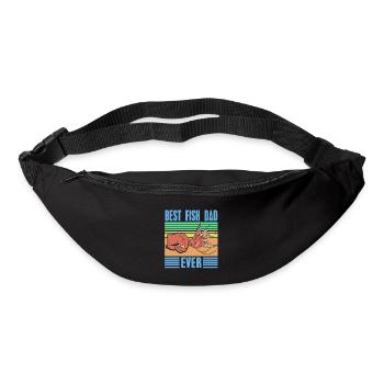 Meilleur poisson papa jamais rétro T-Shirt de pêche présent - Sac banane - noir - Devant