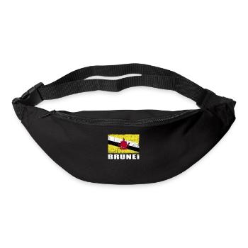 Brunei Flagge Grunge Brunei Fahne - Gürteltasche - Schwarz - Vorne