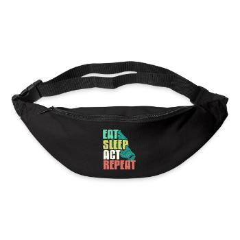 Retro Vintage Eat Sleep Act Repeat Funny Tea - Bum bag - black - Front