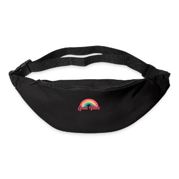 Hippie Peace Flower Power Amour Paix Cadeau - Sac banane - noir - Devant