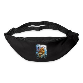 Japon Tiger Cherry Blossom Art japonais - Sac banane - noir - Devant