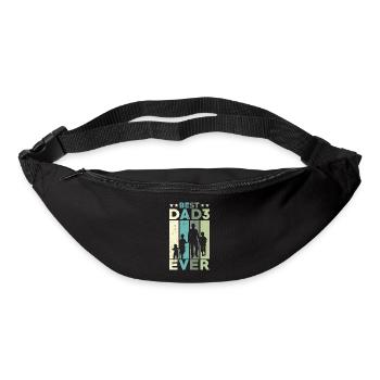 Meilleur père de tous les temps Retro Three Kids Best - Sac banane - noir - Devant