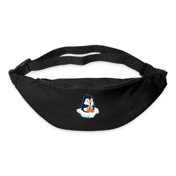 Kawaii Penguin Bubble Tea Boba Tea Penguin - Sac banane - noir - Devant