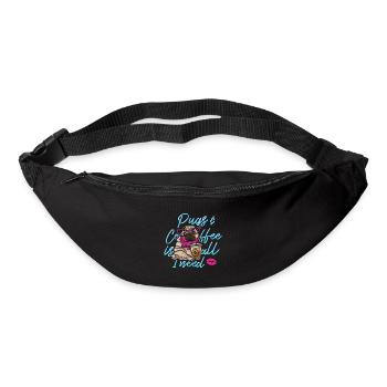 Tête de chien carlin drôle - Sac banane - noir - Devant