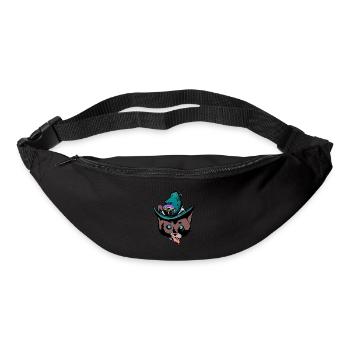 Katzenkopf Katze naschen hungrig Märchen Kind - Gürteltasche - Schwarz - Vorne