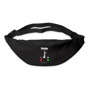 Shisha Tshirt Hommes Femme Narguilé Pipe - Sac banane - noir - Devant