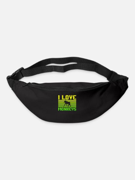 I love monkeys - Gürteltasche - Schwarz