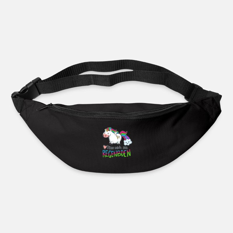 Lustiges Küss Mich Am Regenbogen - Gürteltasche - Schwarz