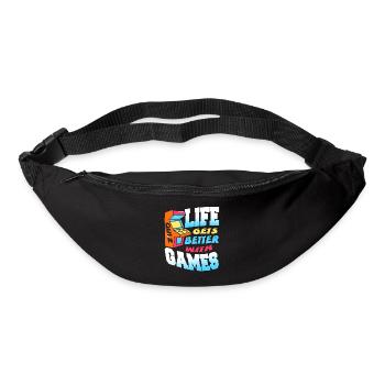 Life Gets Better With Games Retro Quiz Gamer - Bum bag - black - Front