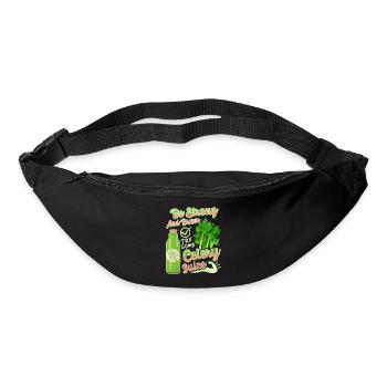 Celery, funny saying, try-celery juice - Bum bag - black - Front