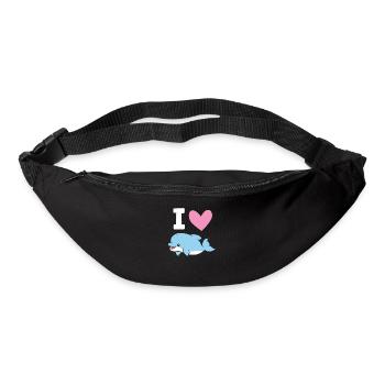 J’adore les dauphins Mer Océan Dauphin mignon - Sac banane - noir - Devant