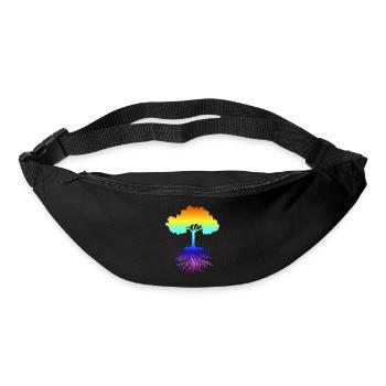 Arbre merveilleux aux couleurs de l’arc-en-ciel avec des racines - Sac banane - noir - Devant