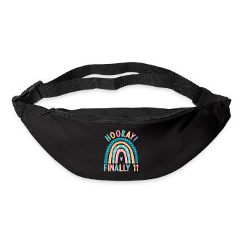 11 Jahre alt Rainbow Regenbogen 11. Geburtstag - Gürteltasche - Schwarz - Vorne