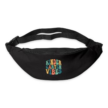 Groovy Hello Kindergarten Vibes Professeur rétro - Sac banane - noir - Devant