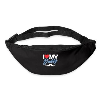 J’aime Mon Papa Papa Père Père Fête des Pères - Sac banane - noir - Devant
