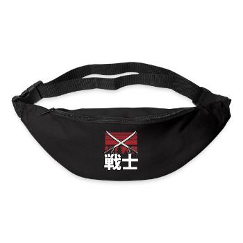 Deux guerriers samouraïs katana - Sac banane - noir - Devant