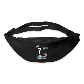 7 Geburtstag Polizei Shirt - 7 Jahre alt Polizist - Gürteltasche - Schwarz - Vorne