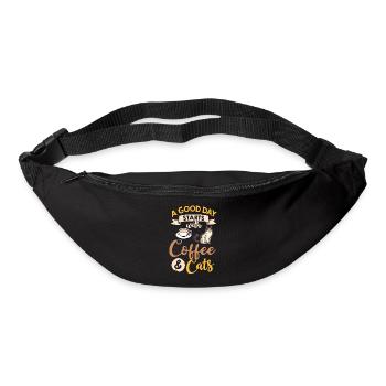 Cafetière Chat Machine Chaton Tasse Grains - Sac banane - noir - Devant
