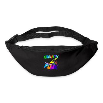 Bunter GRAVITY Windsurfer über PUNK Schriftzug - Gürteltasche - Schwarz - Vorne