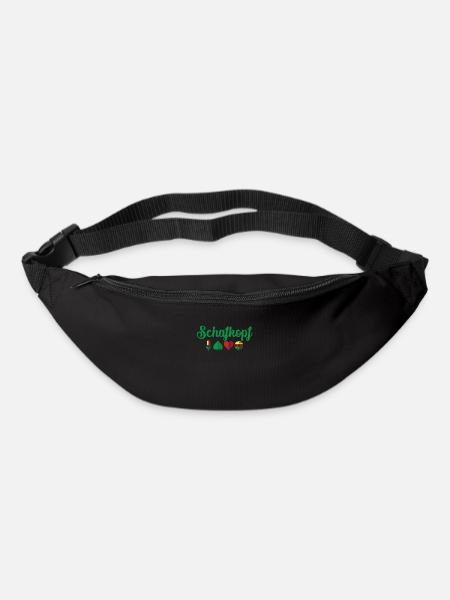 Schafkopf Farben vom deutschen Blatt Spielkarten - Gürteltasche - Schwarz