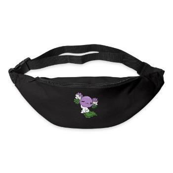 Genderqueer Pride Kawaii Axolotl Genderqueer Flagg - Sac banane - noir - Devant