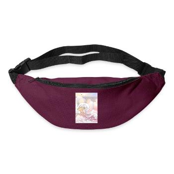 Angelcore Aesthetic Big Wave off Kanagawa Angel - Bum bag - burgundy - Front