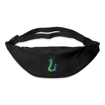 Schlange spielt Badminton Reptil Tier Zoo - Gürteltasche - Schwarz - Vorne