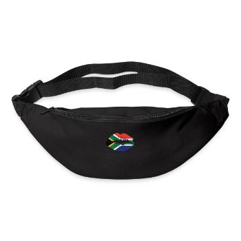 Mund Lippen mit Südafrika Farben Kontinent - Gürteltasche - Schwarz - Vorne