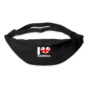 Ich liebe Georgien Herz Flagge Georgien - Gürteltasche - Schwarz - Vorne