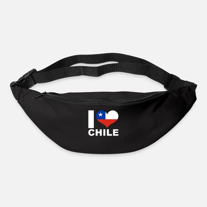 J’aime le drapeau du cœur du Chili Chili - Sac banane - noir