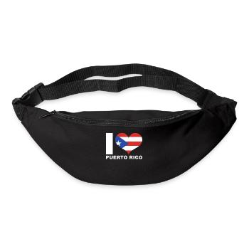 J’adore porto rico drapeau du cœur Porto Rico - Sac banane - noir - Devant